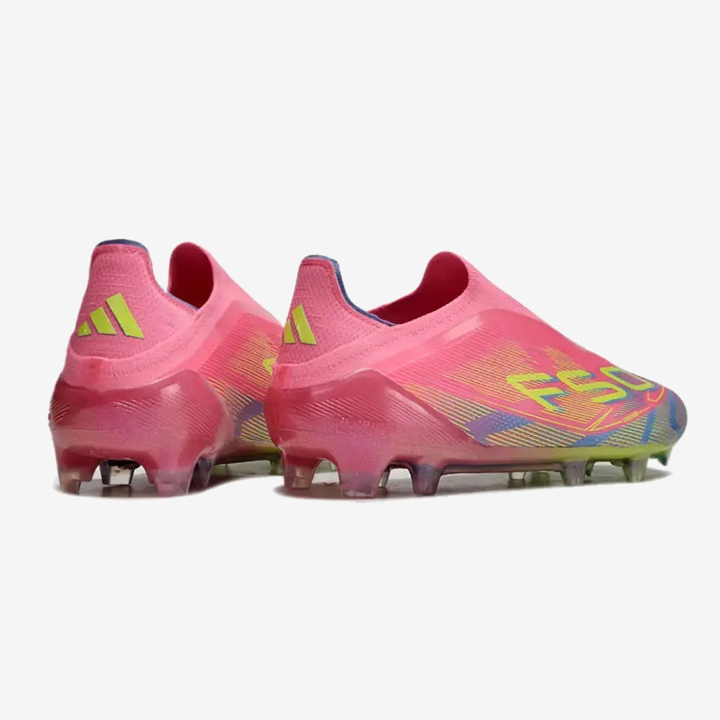F50 Elite Laceless FG Mystic Victory - Lucid Pink/Lucid Lemon/Blue Fusion