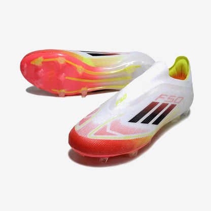 F50 Elite Laceless FG Pure Victory - Blanc/Lucid Red/Jaune