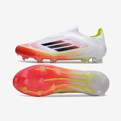 F50 Elite Laceless FG Pure Victory - Blanc/Lucid Red/Jaune