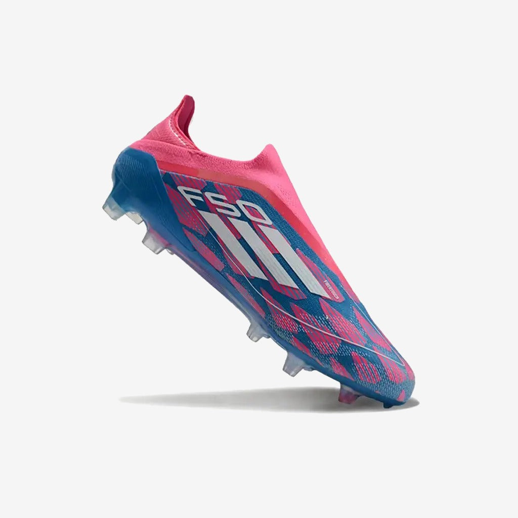 F50 Elite Laceless FG Reemergence - Bleu/Blanc/Rose