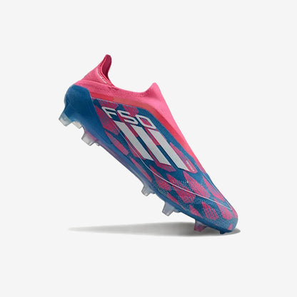 F50 Elite Laceless FG Reemergence - Bleu/Blanc/Rose
