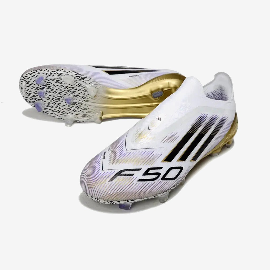 F50 Elite Laceless FG Road to Glory - Blanc/Noir/Doré
