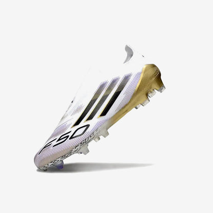 F50 Elite Laceless FG Road to Glory - Blanc/Noir/Doré