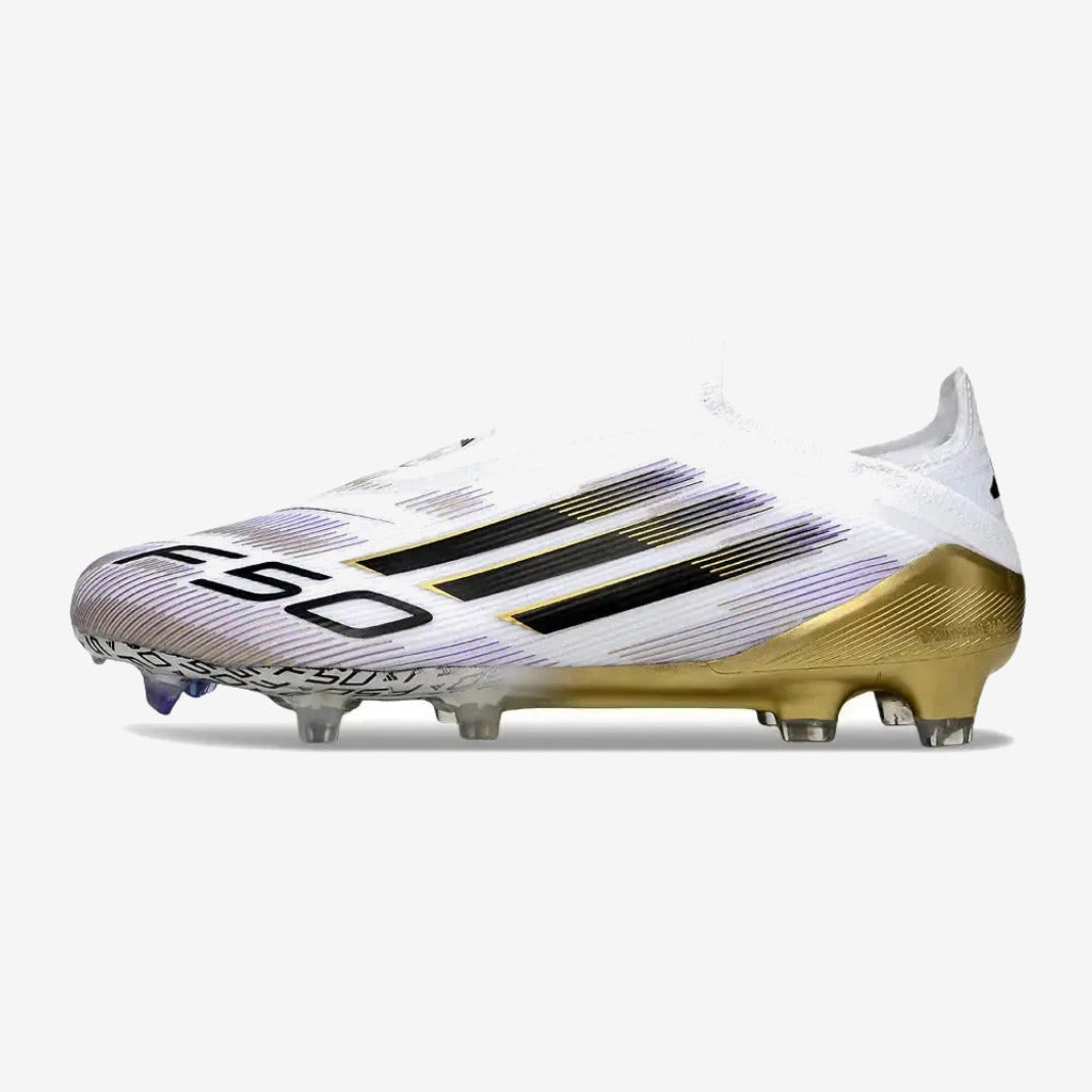 F50 Elite Laceless FG Road to Glory - Blanc/Noir/Doré