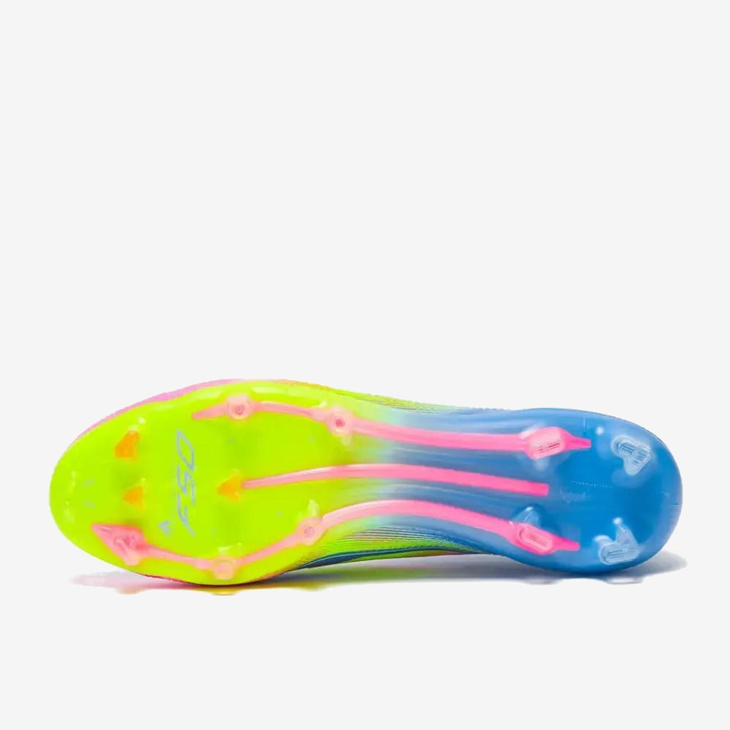 F50 Elite Laceless FG Celestial Victory - Blue Fusion/Lucid Lemon/Lucid Pink