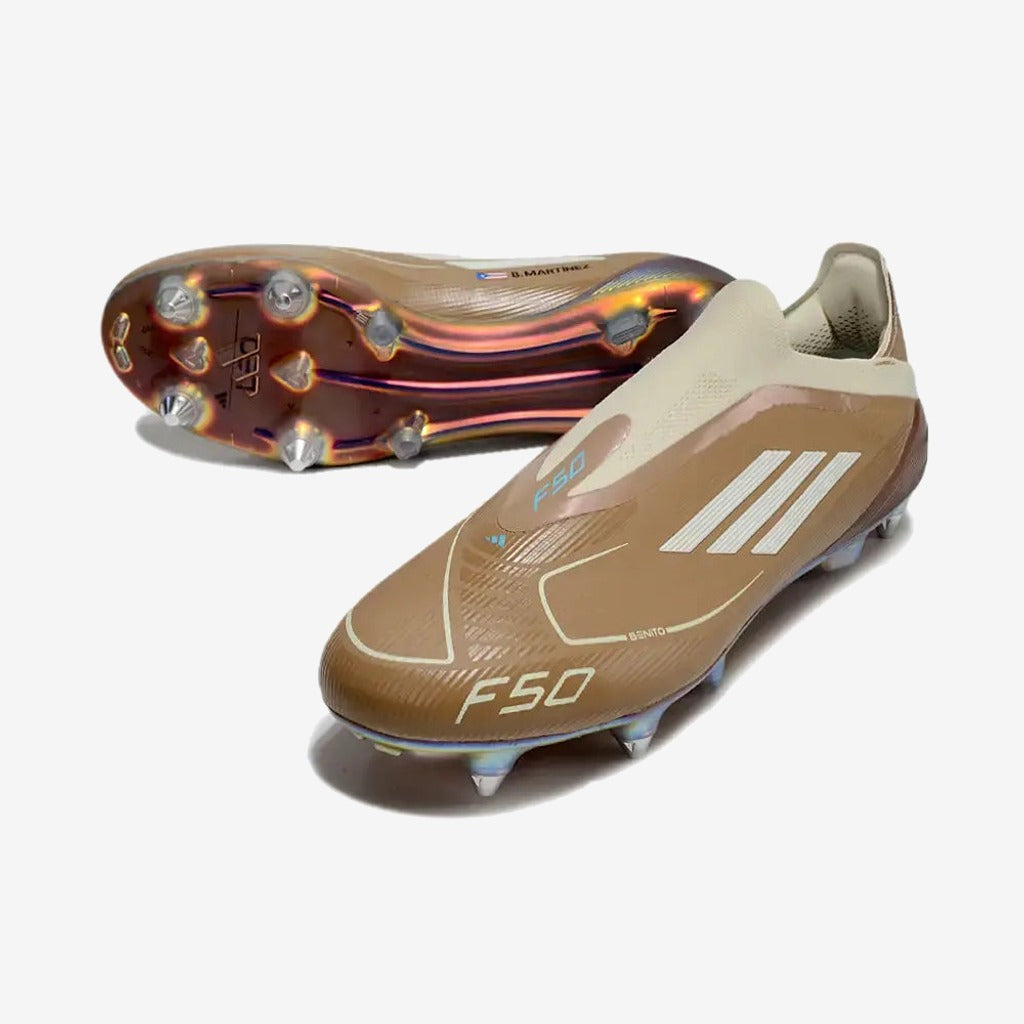 F50 Elite Laceless Messi X Bad Bunny SG - Cardboard/Blanc/Turquoise ÉDITION LIMITÉE