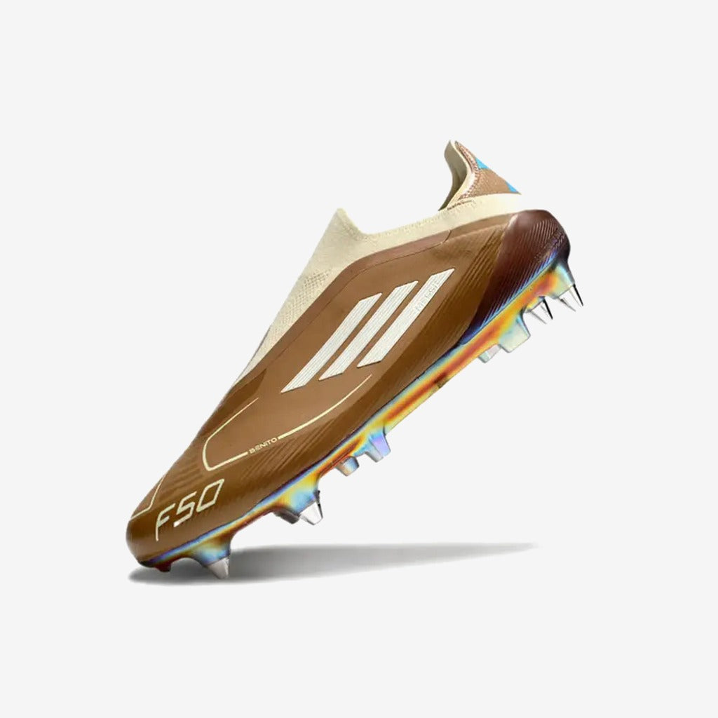 F50 Elite Laceless Messi X Bad Bunny SG - Cardboard/Blanc/Turquoise ÉDITION LIMITÉE