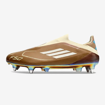 F50 Elite Laceless Messi X Bad Bunny SG - Cardboard/Blanc/Turquoise ÉDITION LIMITÉE