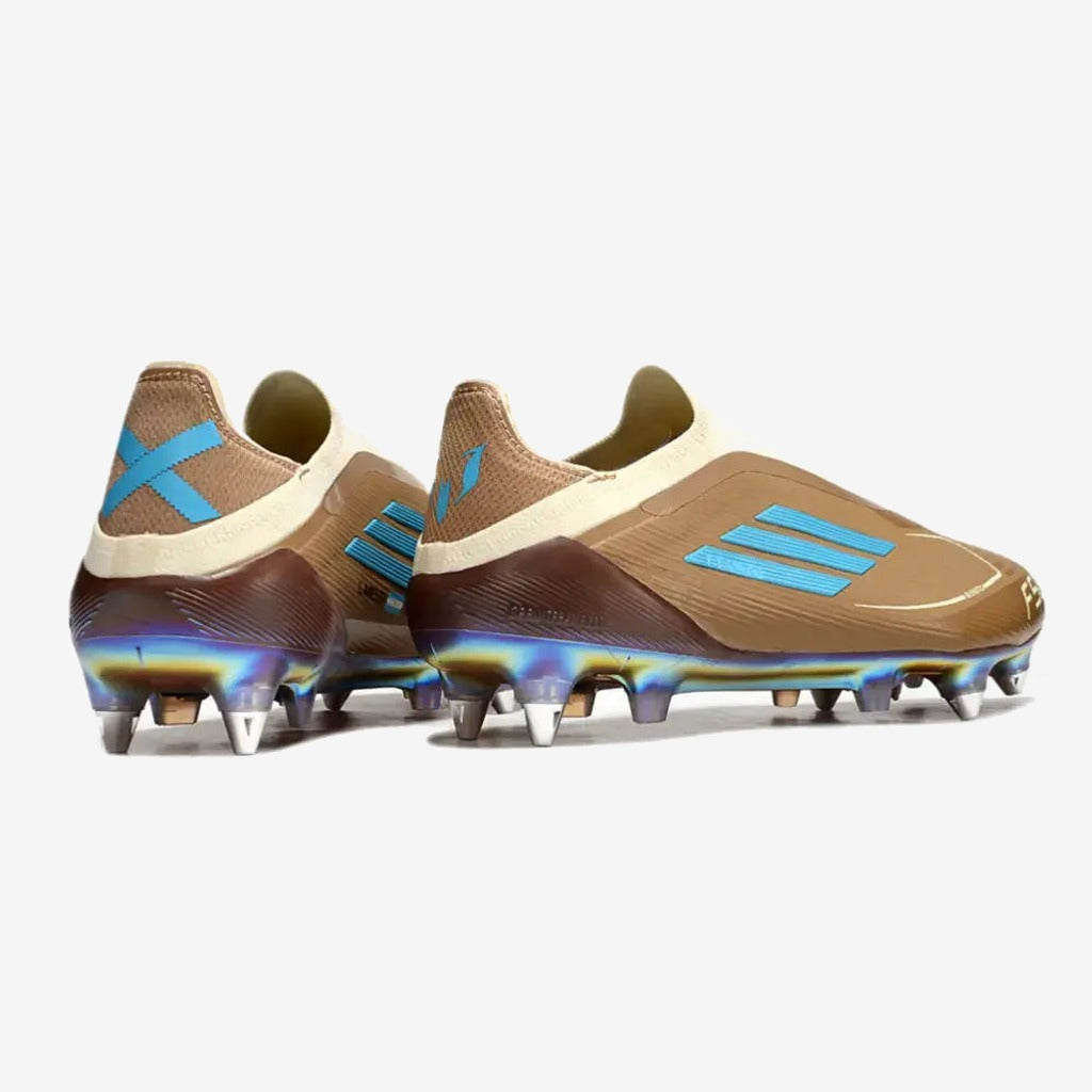 F50 Elite Laceless Messi X Bad Bunny SG - Cardboard/Blanc/Turquoise ÉDITION LIMITÉE
