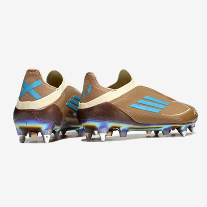 F50 Elite Laceless Messi X Bad Bunny SG - Cardboard/Blanc/Turquoise ÉDITION LIMITÉE