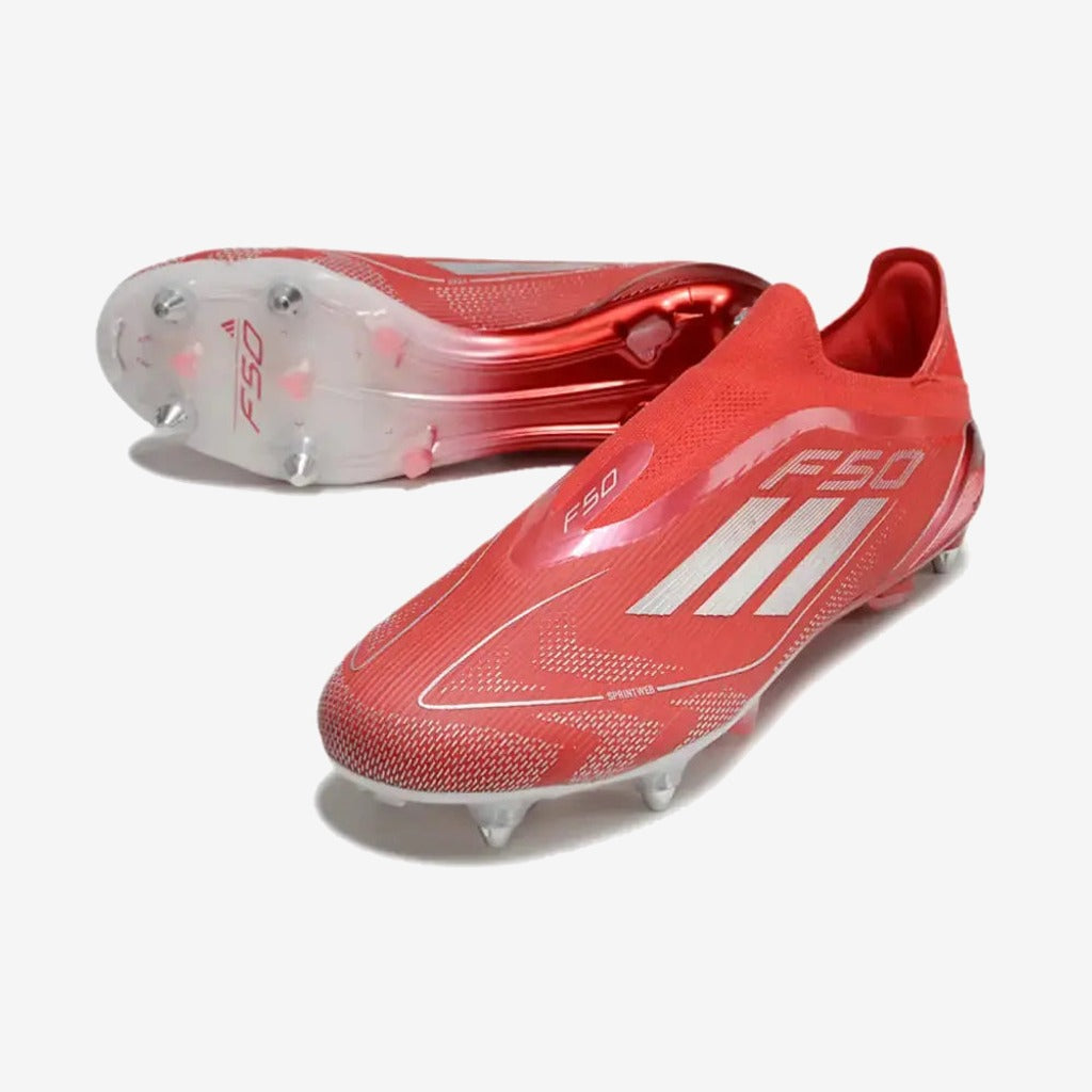 F50 Elite Laceless SG x Soccer.com - Rouge/Argent