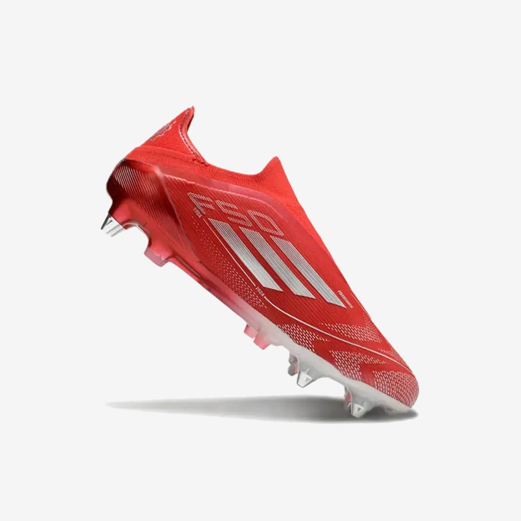 F50 Elite Laceless SG x Soccer.com - Rouge/Argent