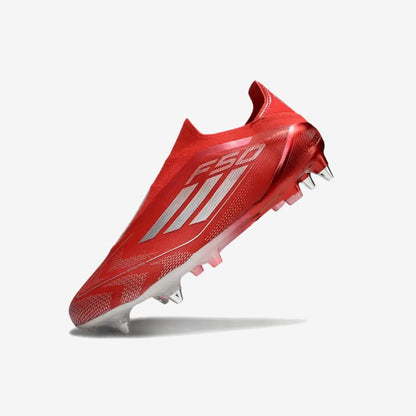 F50 Elite Laceless SG x Soccer.com - Rouge/Argent