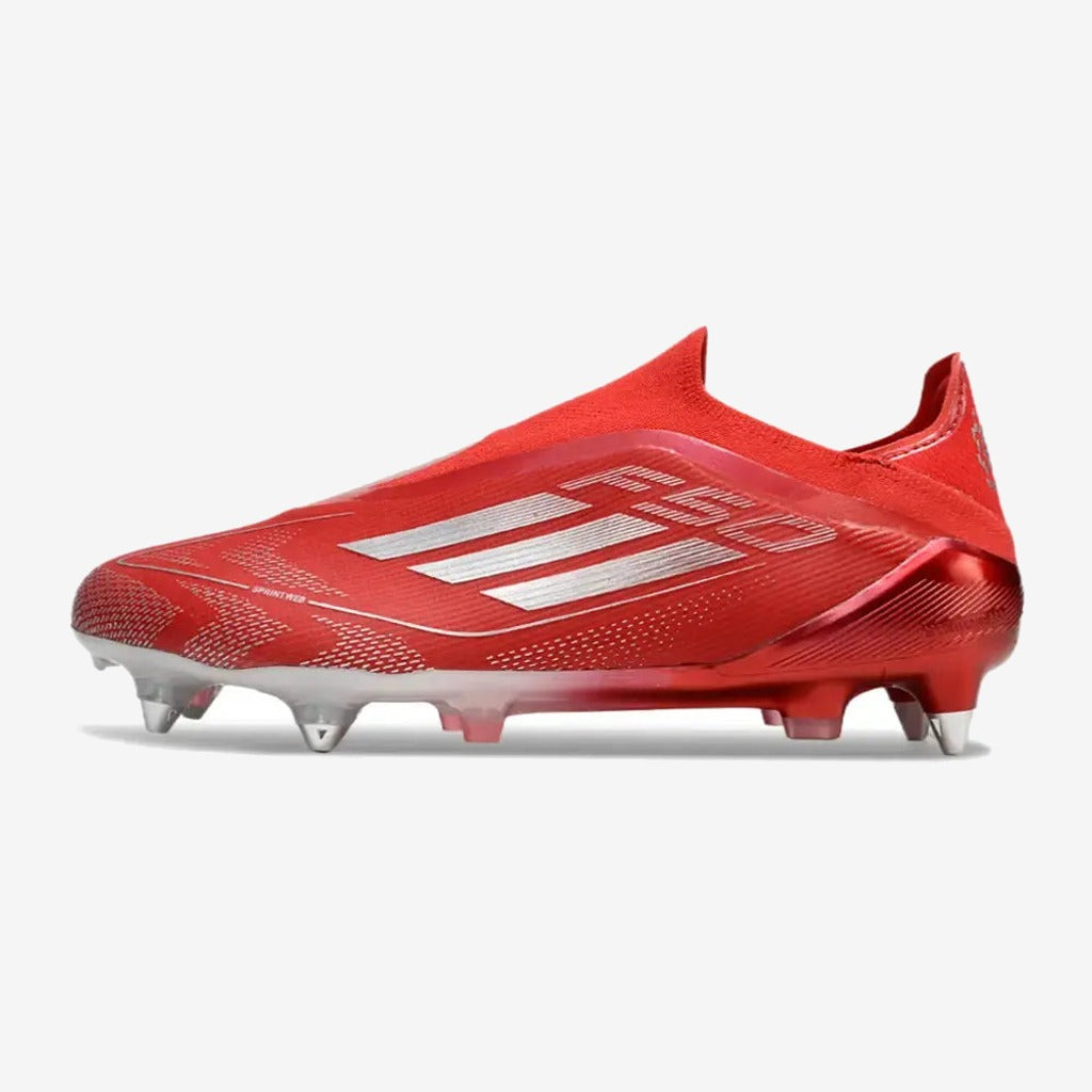 F50 Elite Laceless SG x Soccer.com - Rouge/Argent