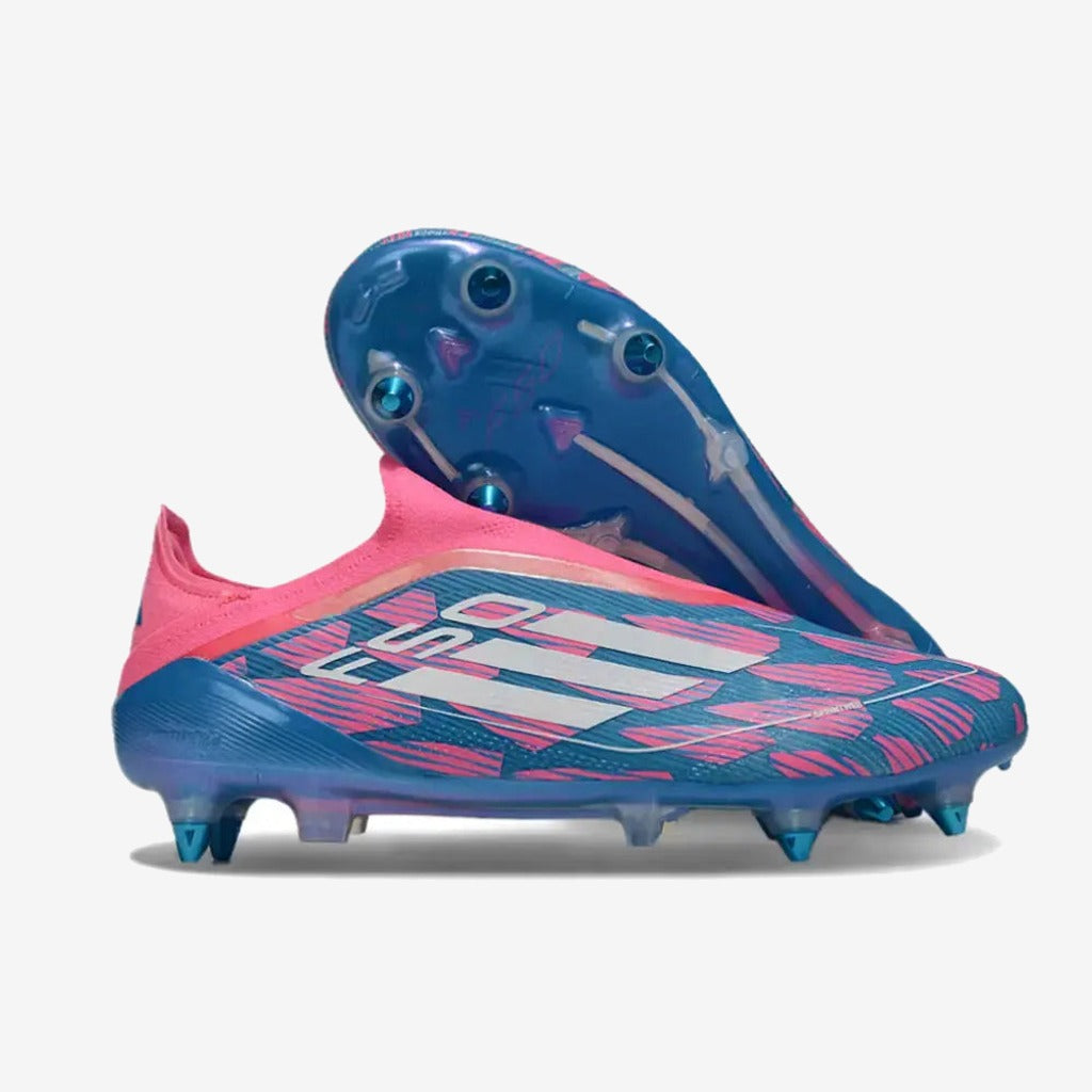 F50 Elite Laceless SG Reemergence - Bleu/Blanc/Rose — Adidas