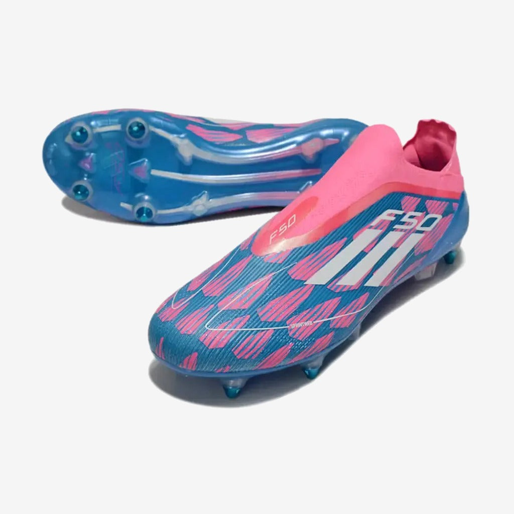 F50 Elite Laceless SG Reemergence - Bleu/Blanc/Rose