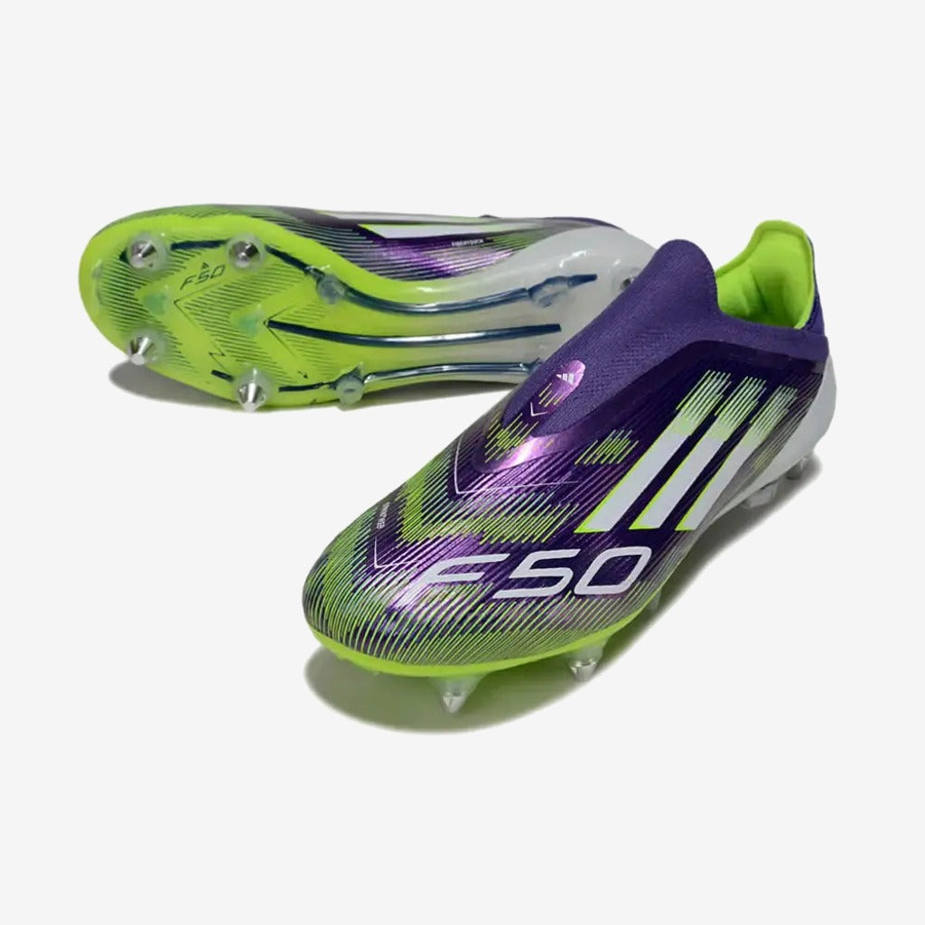 F50 Elite Laceless SG - Violet/Jaune Fluo/Blanc