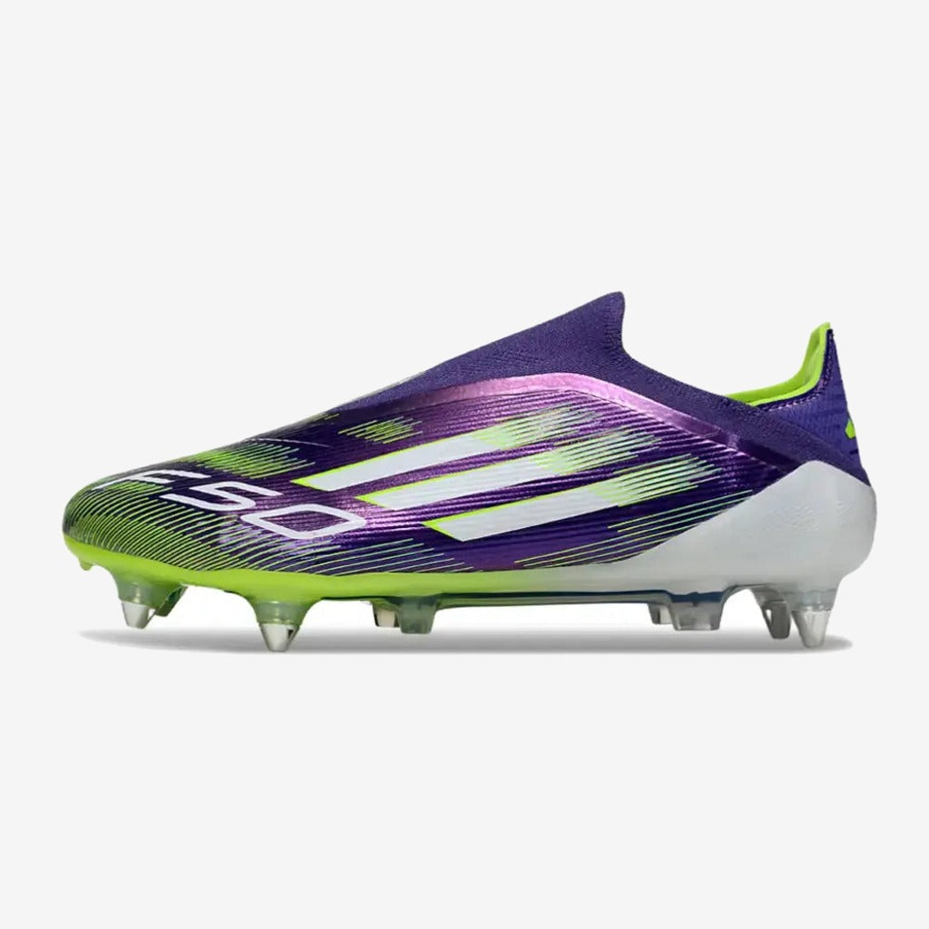 F50 Elite Laceless SG - Violet/Jaune Fluo/Blanc