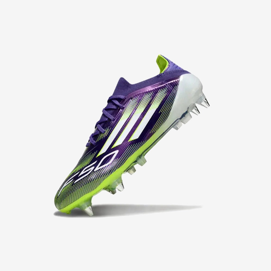 F50 Elite Lacets SG - Violet/Jaune Fluo/Blanc