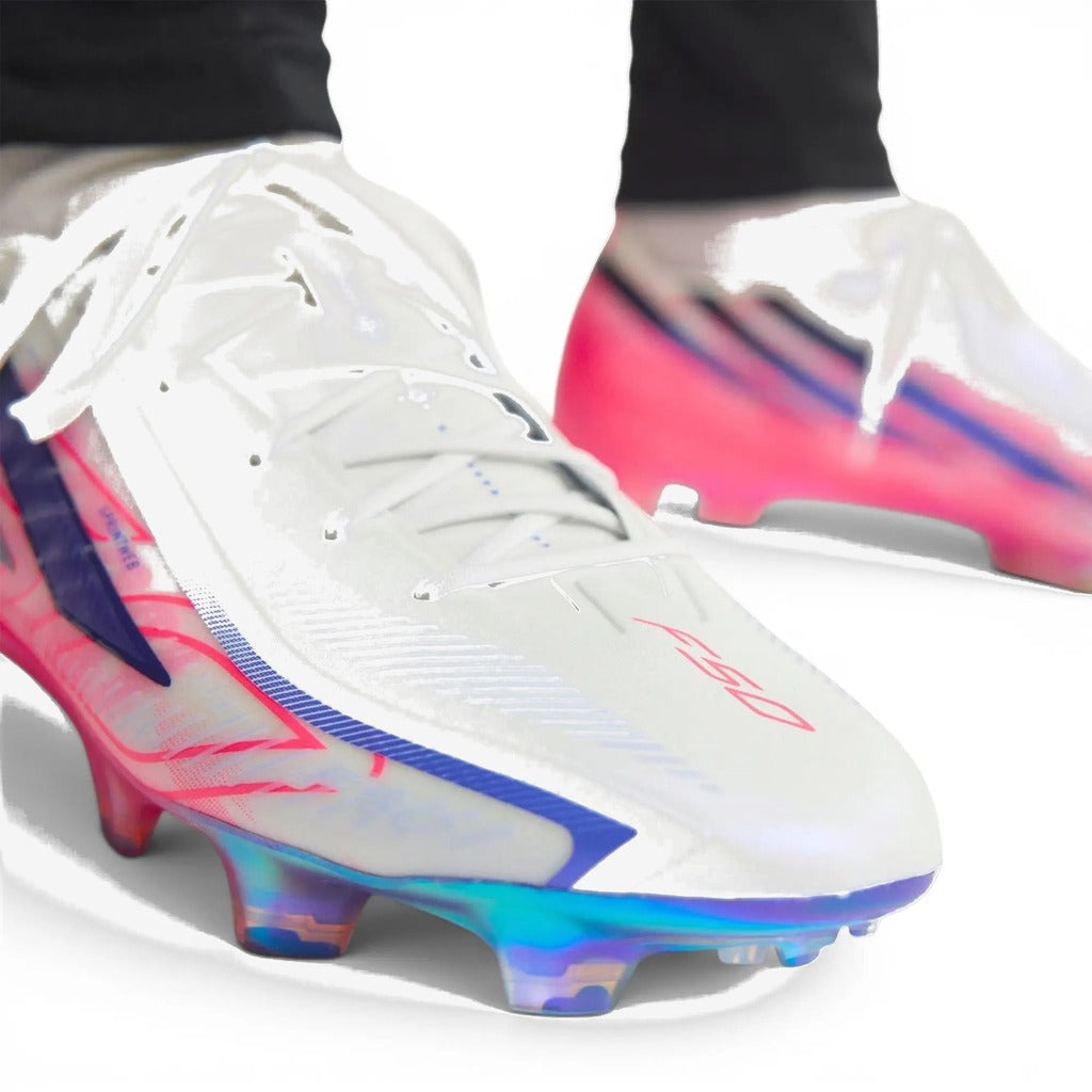 F50 Hyperfast Elite FG Control or Chaos - Blanc/Violet/Solar Turbo