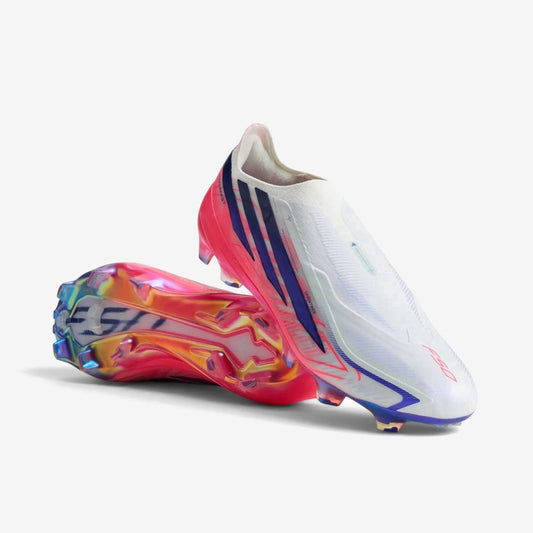 F50 Hyperfast Elite Laceless FG Control or Chaos - Blanc/Violet/Solar Turbo — Adidas