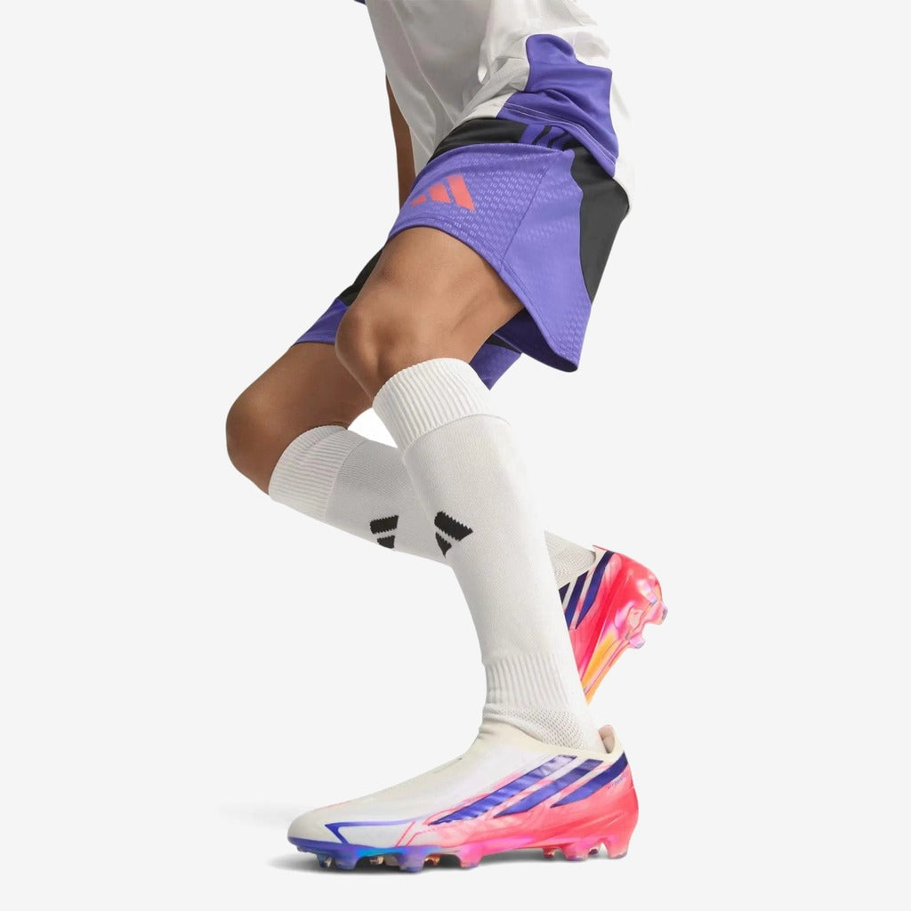 F50 Hyperfast Elite Laceless FG Control or Chaos - Blanc/Violet/Solar Turbo