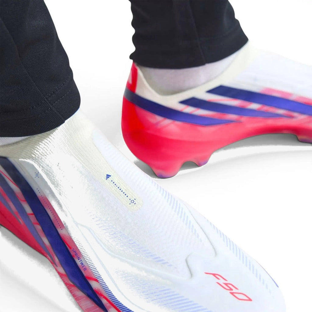 F50 Hyperfast Elite Laceless FG Control or Chaos - Blanc/Violet/Solar Turbo