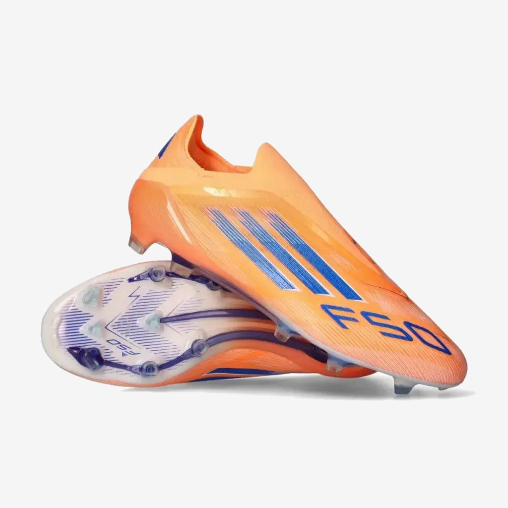 F50 Laceless Elite FG Coral Blaze - Orange/Bleu — Adidas