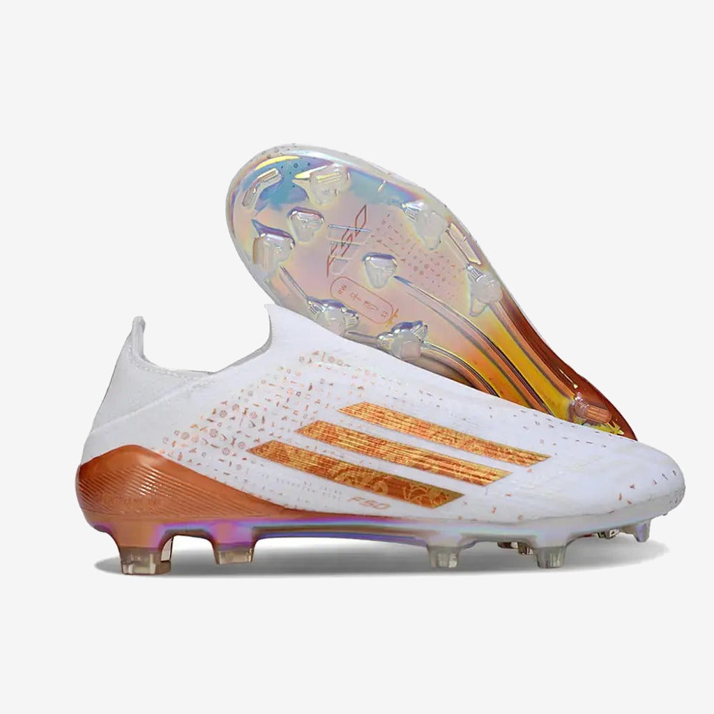 Adidas F50 Laceless Elite FG x Mohamed Salah AFCON - Blanc/Bronze Édition Limitée