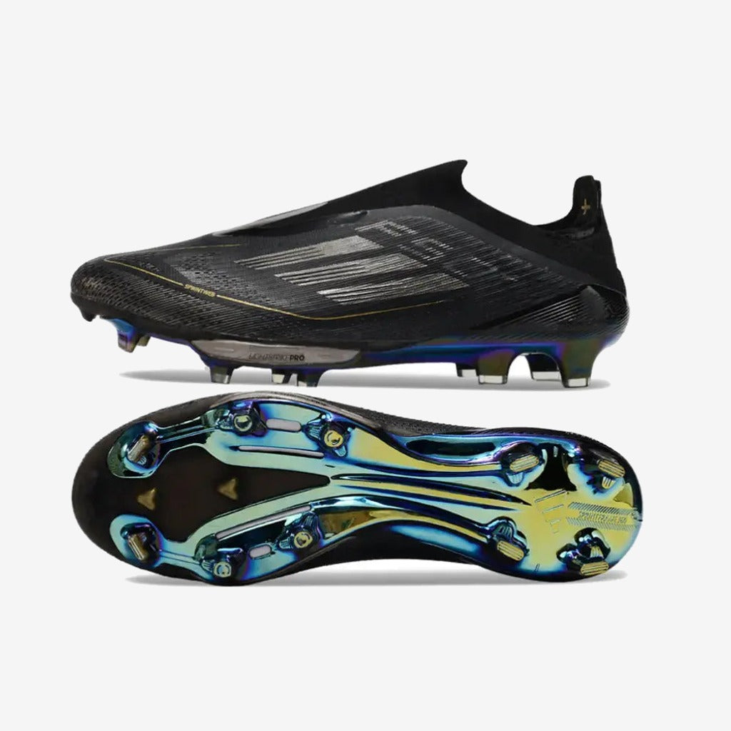 Adidas F50 + Laceless FG Dark Spark - Noir/Argenté/Doré