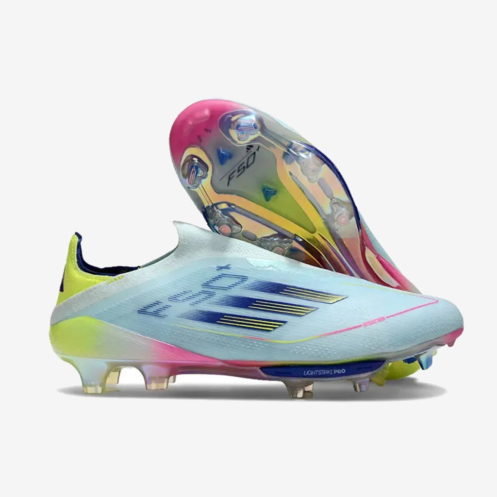 F50 + Laceless FG Stellar Icon - Almost Blue/Bleu/Jaune — Adidas