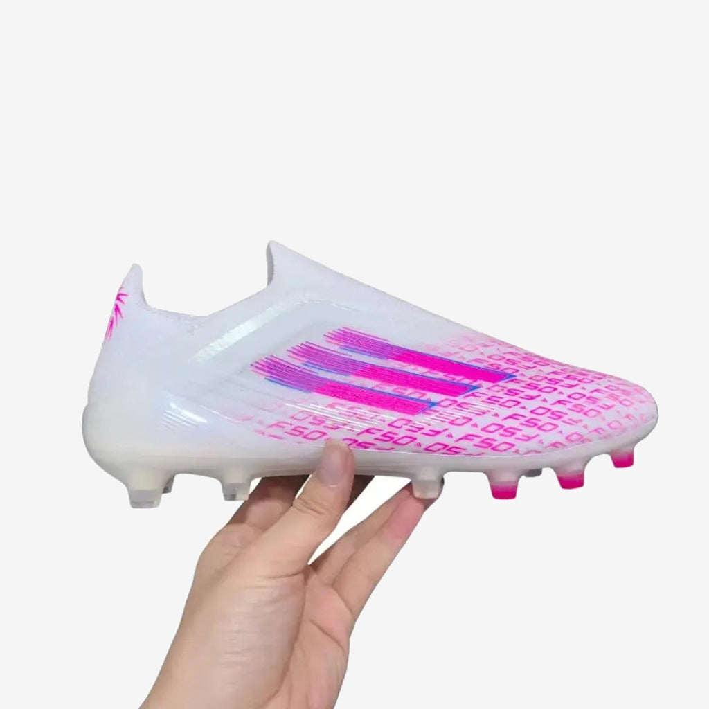 Adidas F50 Laceless Sparkfusion Elite FG/AG Trinity - Blanc/Rose