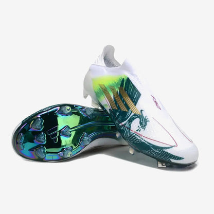 F50 Laceless Spécial Mohamed Salah FG - Blanc/Vert/Doré