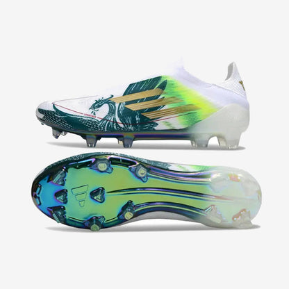 F50 Laceless Spécial Mohamed Salah FG - Blanc/Vert/Doré