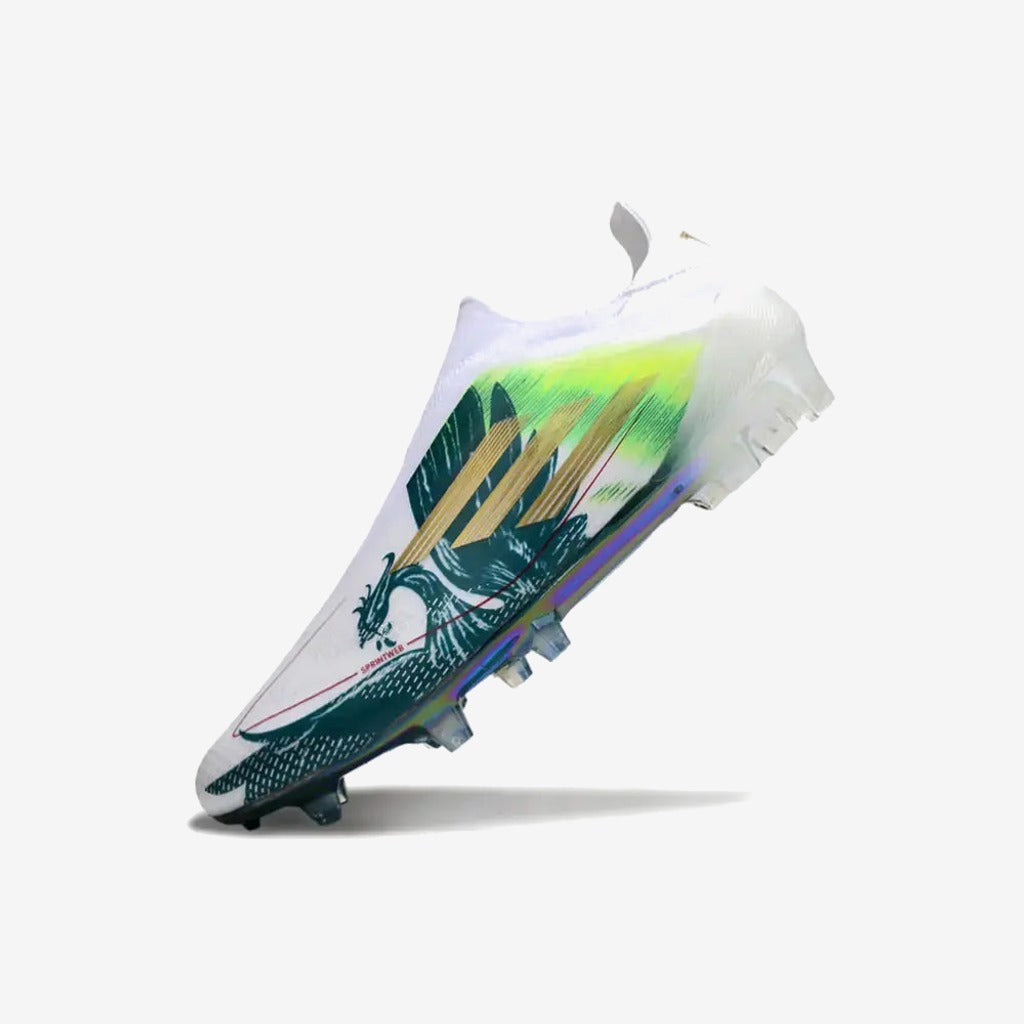 F50 Laceless Spécial Mohamed Salah FG - Blanc/Vert/Doré