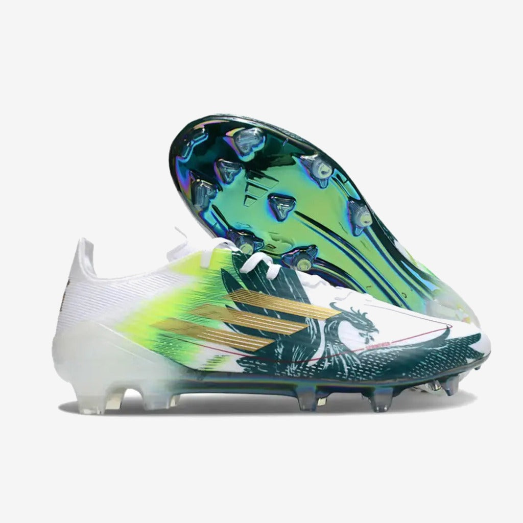 F50 Languette Spécial Mohamed Salah FG - Blanc/Vert/Doré — Adidas