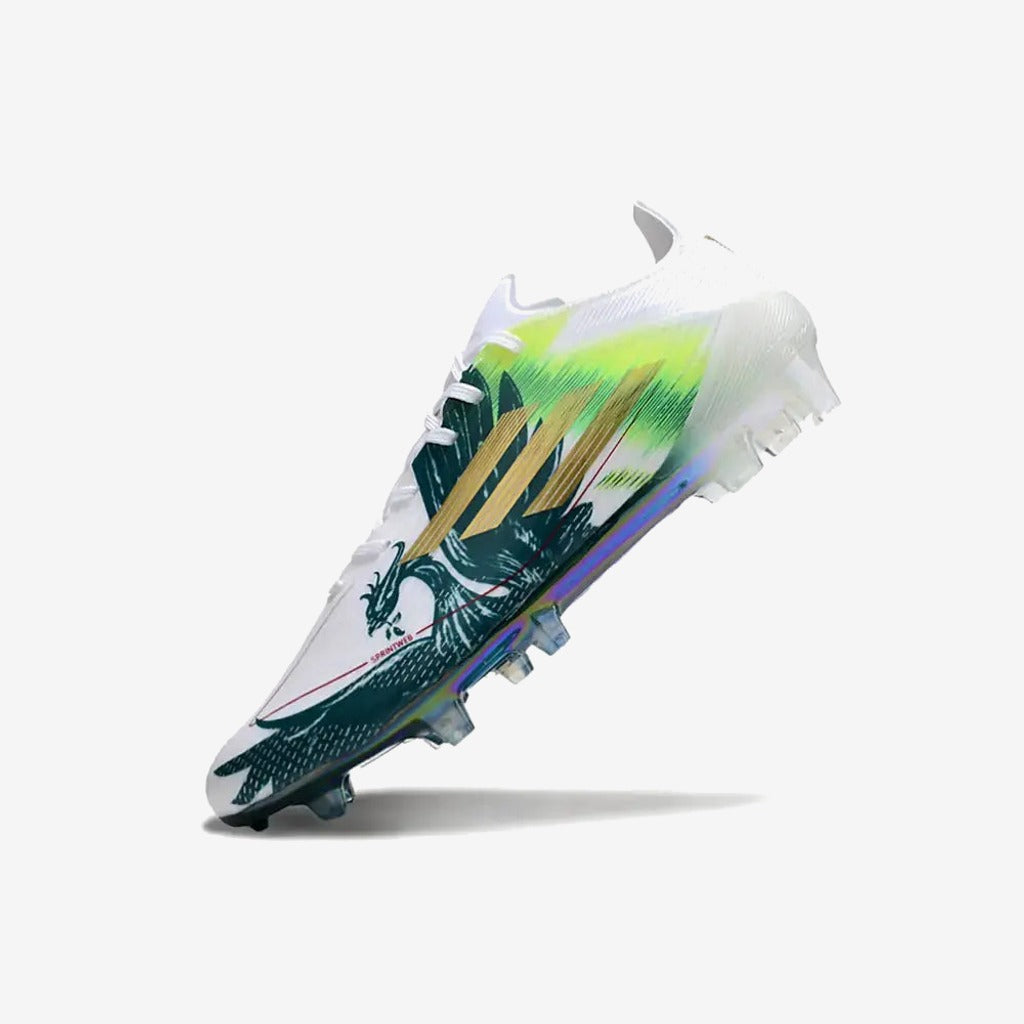 F50 Languette Spécial Mohamed Salah FG - Blanc/Vert/Doré