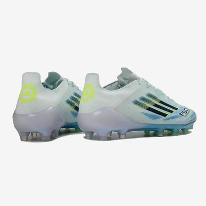 Adidas F50 Sparkfusion League Low Cut Lacets FG Ice Cold Precision - Bleu/Dune Pearl/Jaune