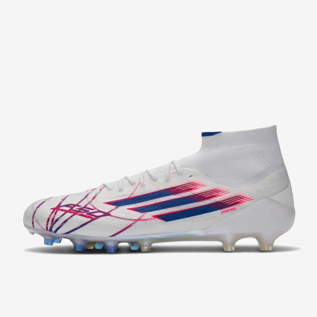 Adidas F50 Sparkfusion Mid Cut Lacets FG - Blanc/Bleu/Rouge