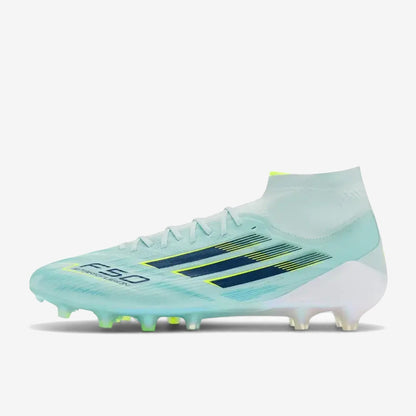 Adidas F50 Sparkfusion Mid Cut Lacets FG - Turquoise/Bleu Marine/Blanc