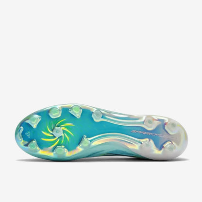 Adidas F50 Sparkfusion Mid Cut Lacets FG - Turquoise/Bleu Marine/Blanc