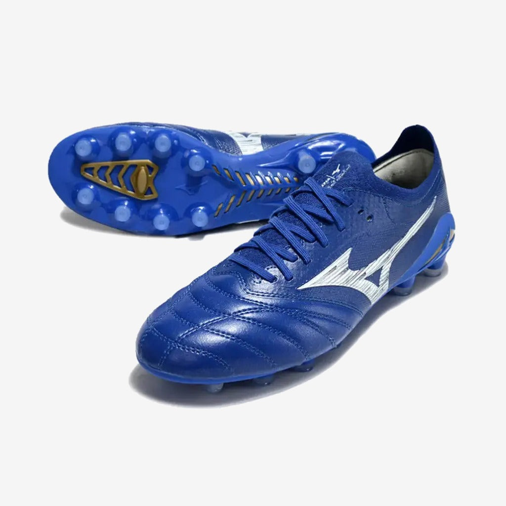 Morelia Neo 4 Elite FG/AG - Bleu/Blanc/Doré
