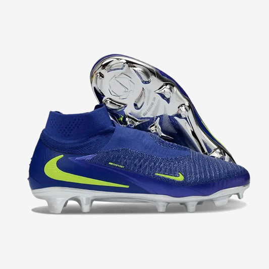 Phantom 6 Superfly Laceless High Cut FG - Bleu/Argenté/Jaune Fluo — Nike