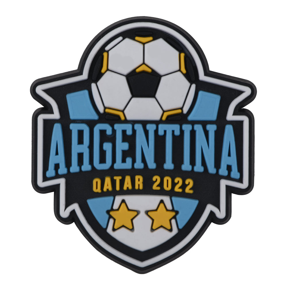 Pin's blason Argentina Qatar 2022 avec étoiles pour Crocs, jibbitz foot 