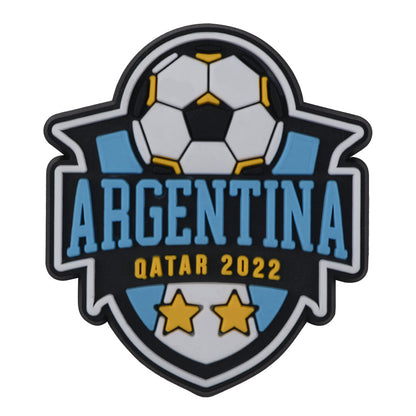 Pin's blason Argentina Qatar 2022 avec étoiles pour Crocs, jibbitz foot 