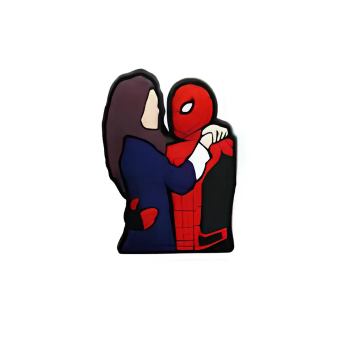 Pin's couple Spider-Man pour Crocs - Accessoire Marvel romantique ClogsAddict