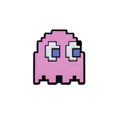 Pin's fantôme rose Pac-Man pour Crocs - Accessoire gaming rétro ClogsAddict