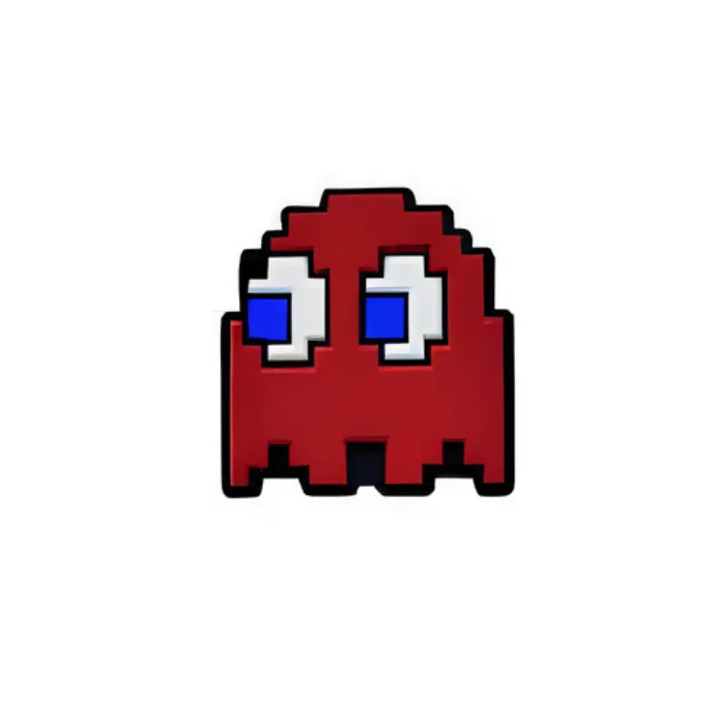 Pin's fantôme rouge Pac-Man pour Crocs - Accessoire arcade rétro ClogsAddict