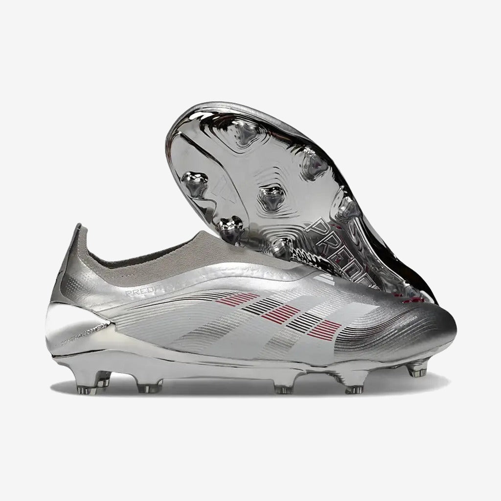 Predator 25 Laceless FG Bellingham - Argent/Bordeaux — Adidas