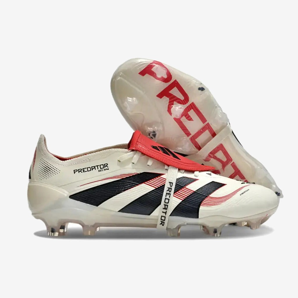 Predator 25 Elite Fold-over Tongue FG Champagne - Blanc/Noir/Pure Ruby — Adidas
